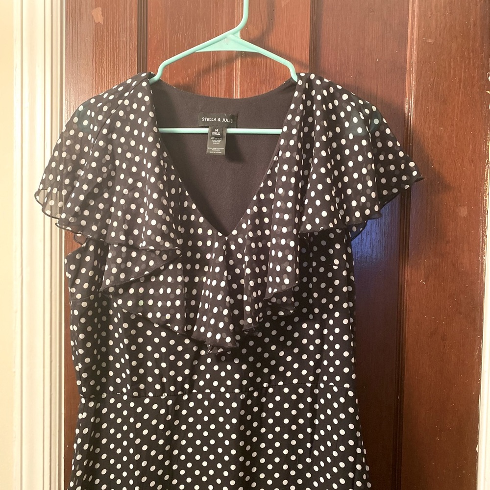 color: BLACK AND WHITE POLKA DOTS | size: 14 | brand: STELLA AND JULIE